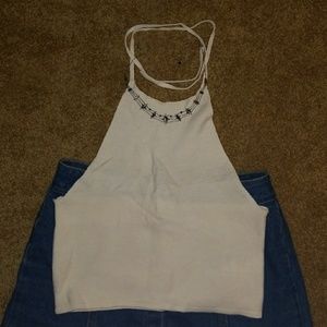Knit cropped halter top
